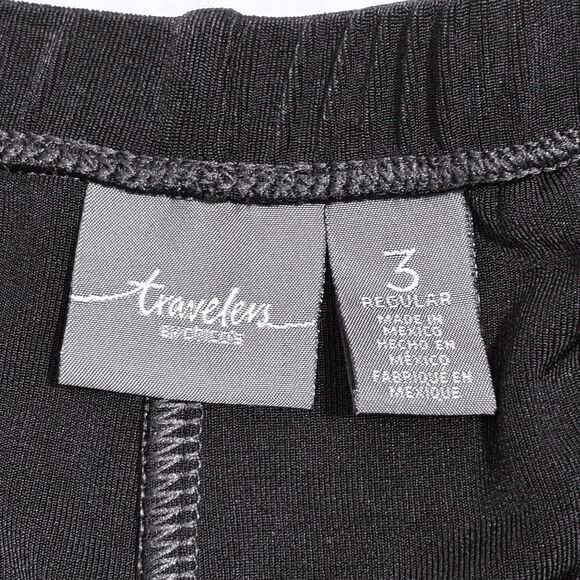 Chicos Travelers Slinky Pants Straight Leg Size 3 Regular Black XL Acetate - Picture 6 of 8